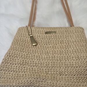 Nine West Beige Woven Shoulder Bag